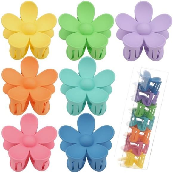 7 Pcs Flower Claw Clips Clips Hibiscus Hair Clip 🌸🌺🍓 - Picture 1 of 6